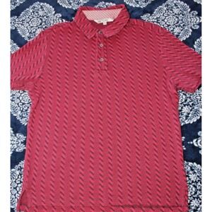 Rare MR TURK Sweater Polo Men's Size Medium RED Ribbed Collared Short Sleeve